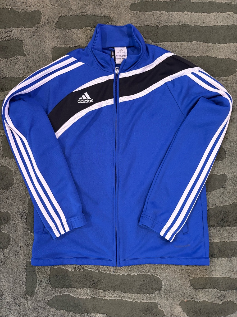 Adidas Kids Blue Track Jacket with White Stripes
